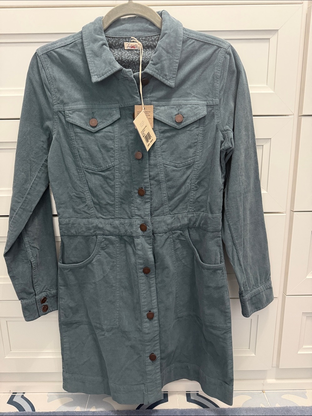 Faherty Corduroy Michelle Dress Blue